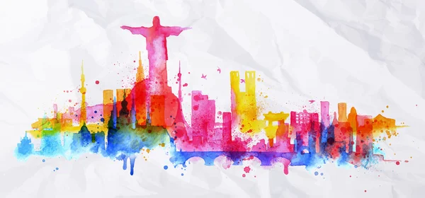 Siluet şehir Rio de Janeiro yerleşimi