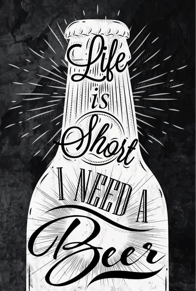 Poster vintage bira tebeşir