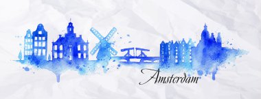 Siluet suluboya Amsterdam