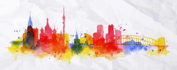 Siluet bindirme şehir Moskova