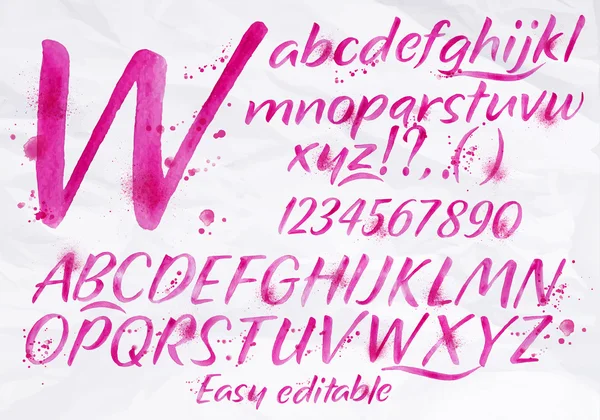 Modern ábécé pink színű. — Stock Vector