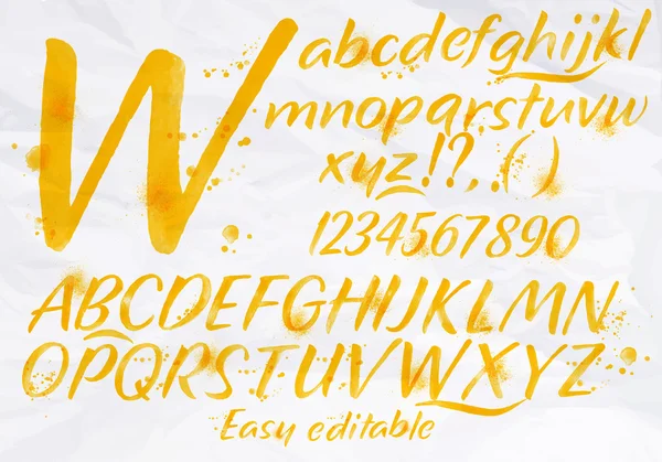 Modern alphabet orange color. — Stock Vector