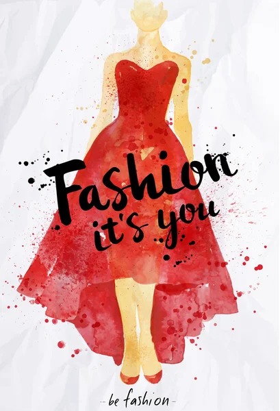 Watercolor poster lettering fashion its you — Stock Vector