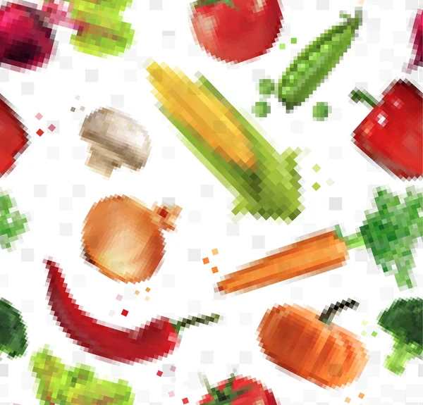 Legumes padrão pixel — Vetor de Stock