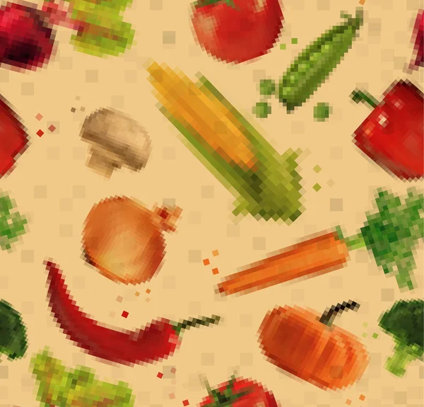 Пиксельные овощи крафт — стоковый вектор
