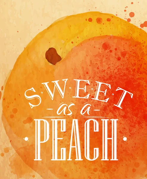 Poster peach — Stockvector