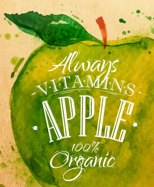 Affiche pomme — Image vectorielle