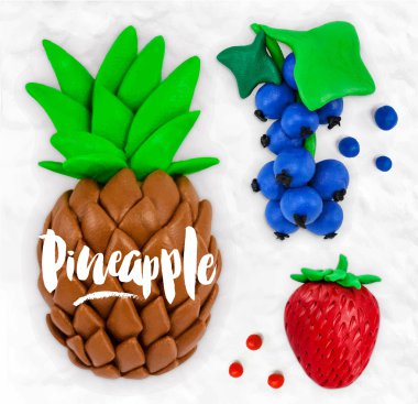 Plasticine fruits pineapple