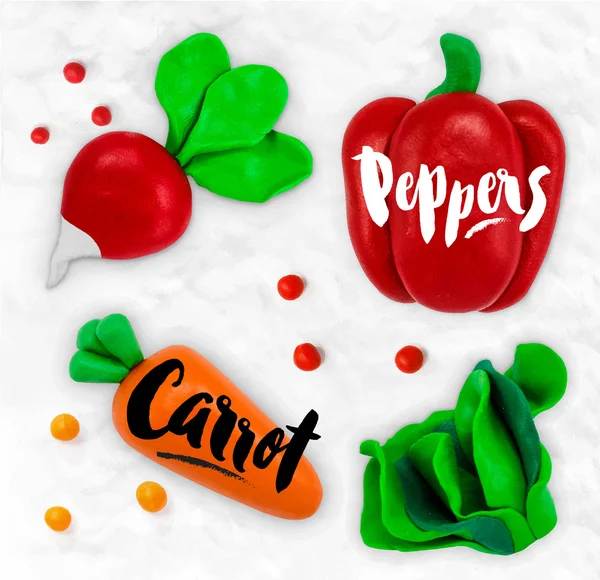 Plasticine légumes carotte — Image vectorielle