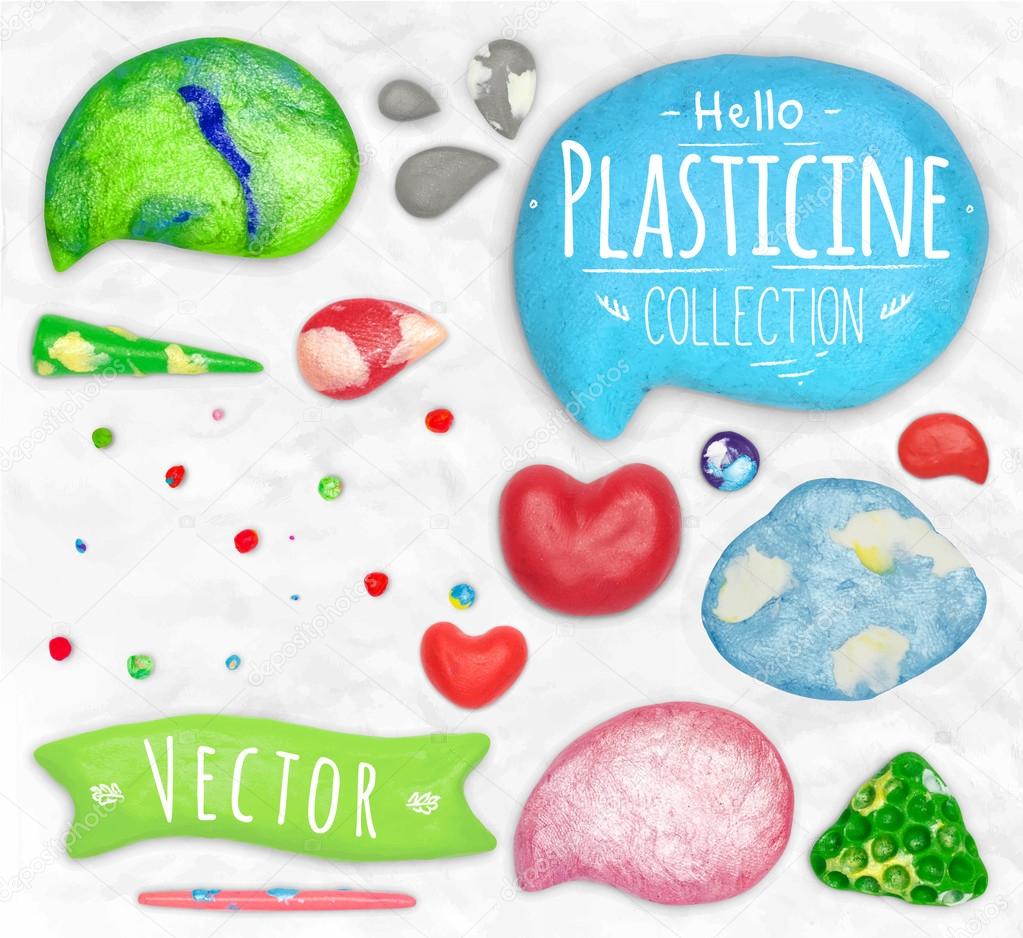 Set of plasticine objects