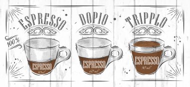 Poster espresso in vintage style clipart