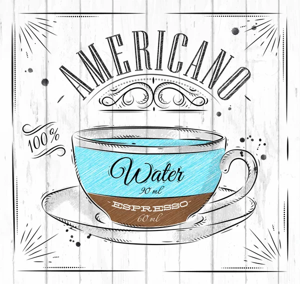 Poster americano em estilo vintage —  Vetores de Stock