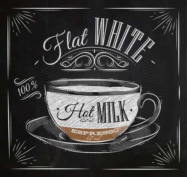 Poster flat white chalk — Stock Vector