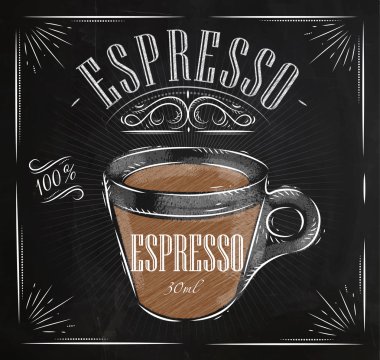 Poster espresso tebeşir