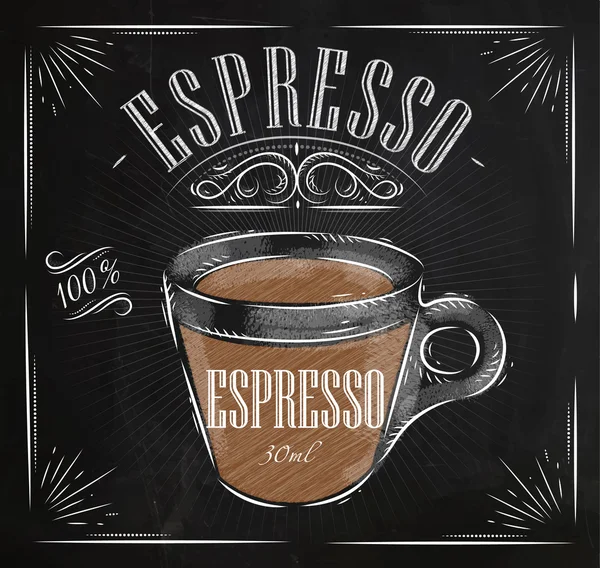 Cartel espresso chalk — Vector de stock