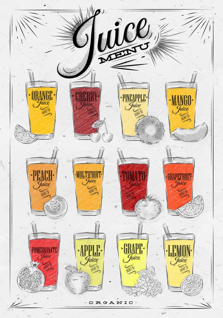 Poster juice menu