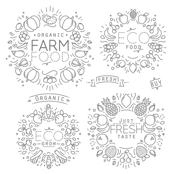 Fruits Vegetables Monograms Royalty Free Stock Vectors
