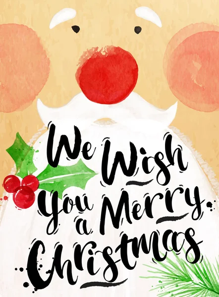 Poster Aquarell Weihnachtsmann — Stockvektor