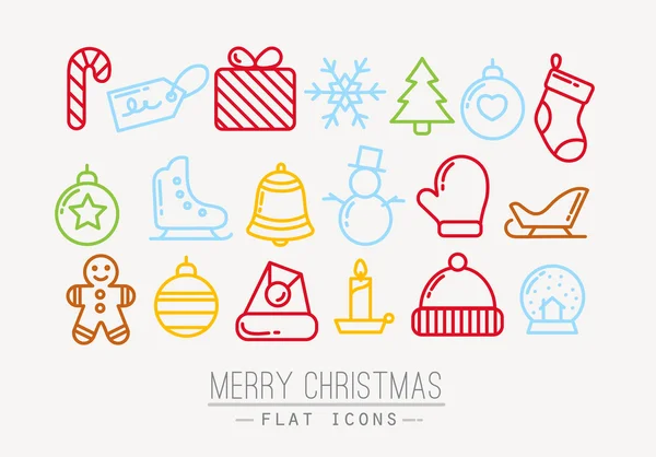 Navidad iconos planos de color — Archivo Imágenes Vectoriales