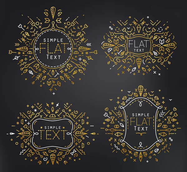 Flat monograms gold — Stock Vector