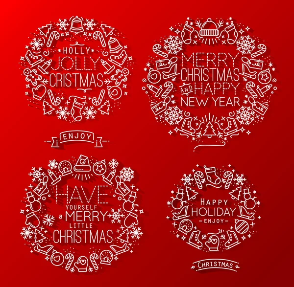 Christmas elements red — 图库矢量图片