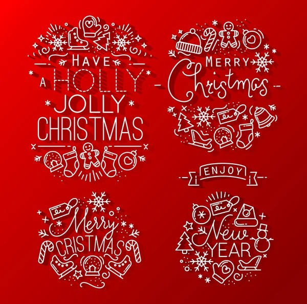 Noël décoratif rouge — Image vectorielle