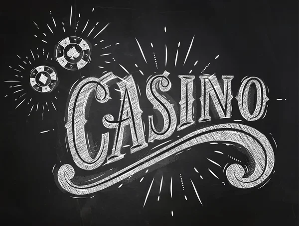 Casino işareti tebeşir — Stok Vektör