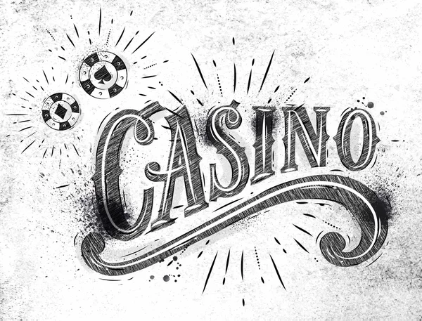 Casino signe charbon — Image vectorielle
