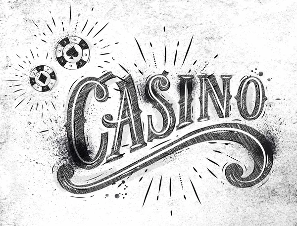 Casino segno carbone — Vettoriale Stock