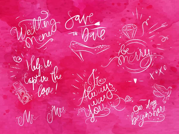 Signes de mariage rose — Image vectorielle