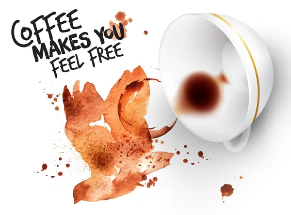 Poster vill kaffefugl – stockvektor
