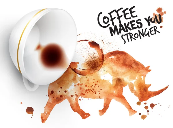 Poster Wildkaffee-Nashorn — Stockvektor