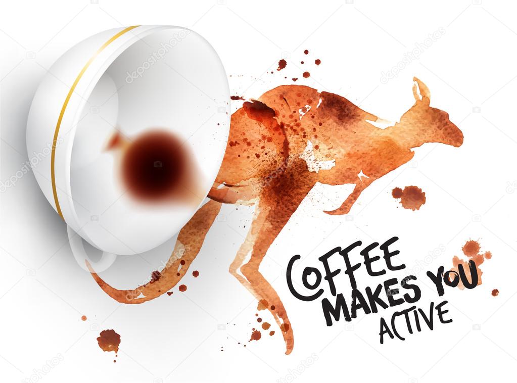Poster wild coffee kangaroo