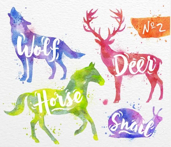 描かれた動物の鹿 — ストックベクタ