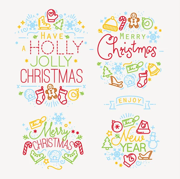 Elementos de Navidad color — Archivo Imágenes Vectoriales