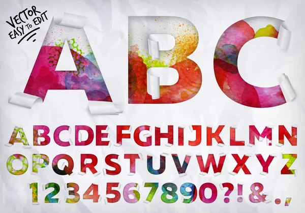Verpakt alfabet aquarel — Stockvector