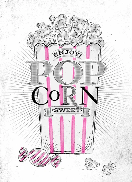 Poster popcorn zoete — Stockvector