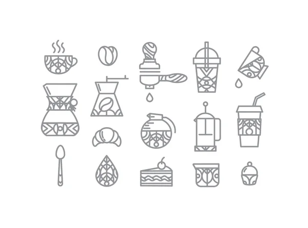 Establecer iconos de café — Archivo Imágenes Vectoriales