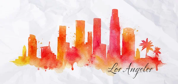 Silhouette Aquarell los angeles — Stockvektor