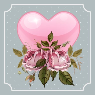 Vintage Sevgililer günü tebrik kartı