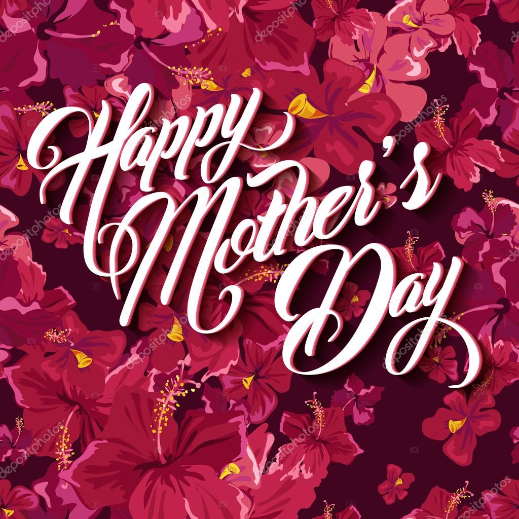 Happy Mothers Day Typographical Lettering Greeting card