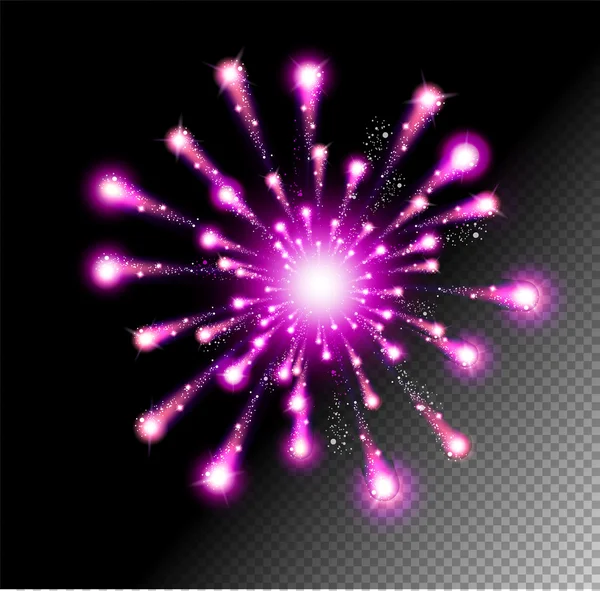 Explosión festiva de fuegos artificiales — Vector de stock