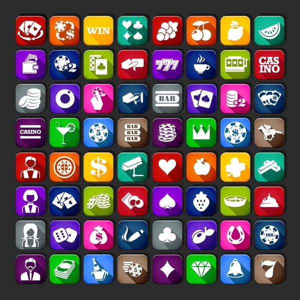 Conjunto de iconos de casino — Vector de stock