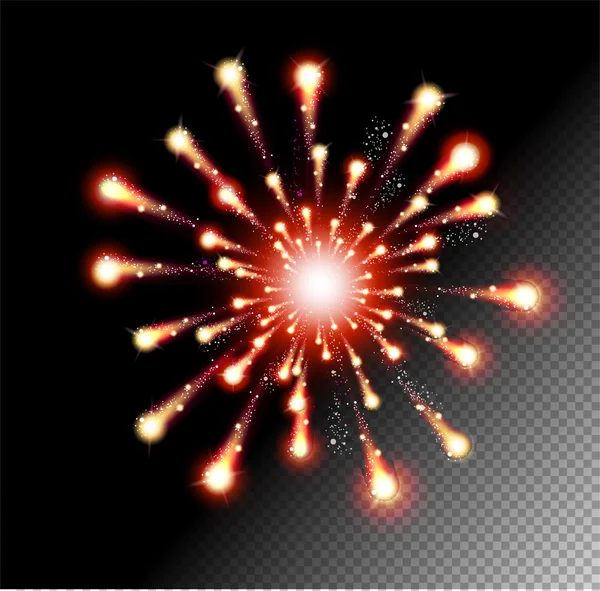 Explosión festiva de fuegos artificiales — Vector de stock