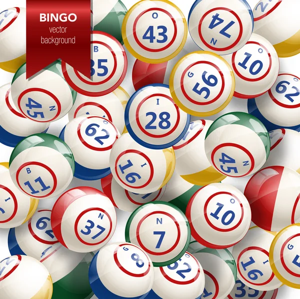 Bingo fundo com bolas — Vetor de Stock