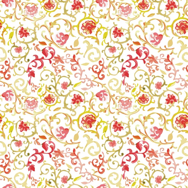 Aquarel paisley naadloze achtergrond — Stockvector