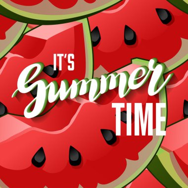 It is Summer Time Lettering  clipart