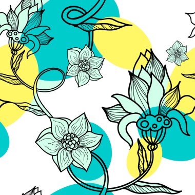 çiçek boho seamless modeli