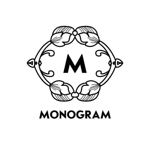 Monogram sanat tasarım. — Stok Vektör