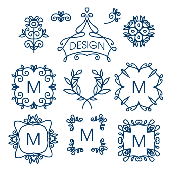 Florale Designelemente für Logos — Stockvektor